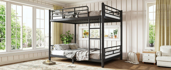 English Elm Full Over Metal Bunk Bed Heavy Gauge Steel Frame Converts to Two Beds W1580P454730