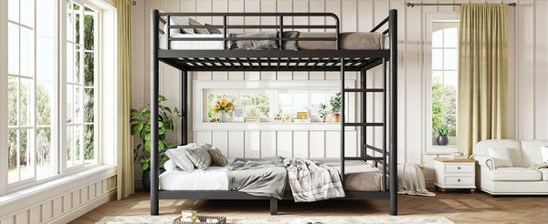 English Elm Full Over Metal Bunk Bed Heavy Gauge Steel Frame Converts to Two Beds W1580P454730