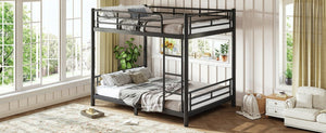 English Elm Full Over Metal Bunk Bed Heavy Gauge Steel Frame Converts to Two Beds W1580P454730