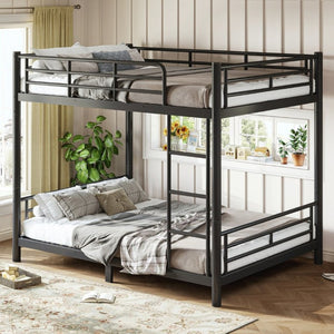 English Elm Full Over Metal Bunk Bed Heavy Gauge Steel Frame Converts to Two Beds W1580P454730