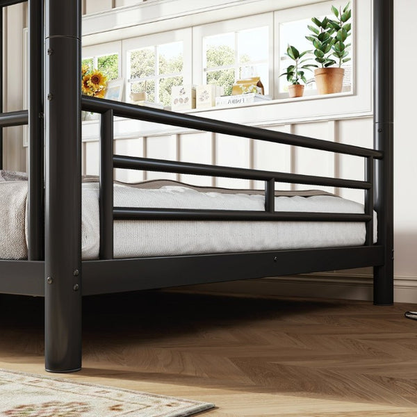 English Elm Full Over Metal Bunk Bed Heavy Gauge Steel Frame Converts to Two Beds W1580P454730