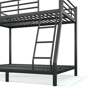 English Elm Twin Over Full Steel Bunk Bed with Round Tubing Matte Black Frame for Shared Rooms W1580P454732
