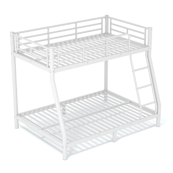 English Elm Twin Over Full Metal Bunk Bed Round Tube Steel Frame Space Saving No Box Spring W1580P454734