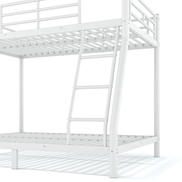 English Elm Twin Over Full Metal Bunk Bed Round Tube Steel Frame Space Saving No Box Spring W1580P454734