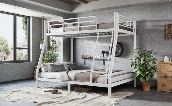 English Elm Twin Over Full Metal Bunk Bed Round Tube Steel Frame Space Saving No Box Spring W1580P454734