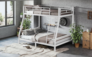 English Elm Twin Over Full Metal Bunk Bed Round Tube Steel Frame Space Saving No Box Spring W1580P454734