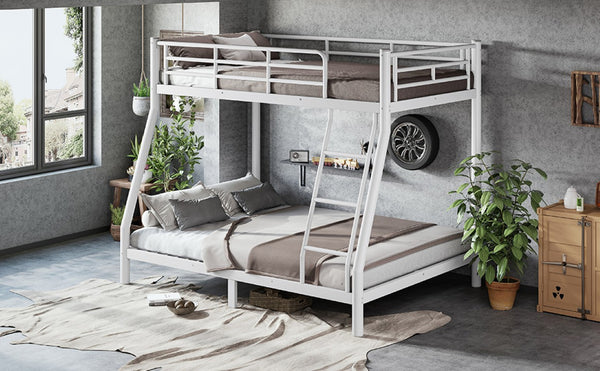 English Elm Twin Over Full Metal Bunk Bed Round Tube Steel Frame Space Saving No Box Spring W1580P454734