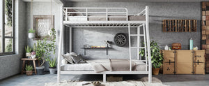 English Elm Twin Over Full Metal Bunk Bed Round Tube Steel Frame Space Saving No Box Spring W1580P454734