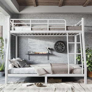 English Elm Twin Over Full Metal Bunk Bed Round Tube Steel Frame Space Saving No Box Spring W1580P454734