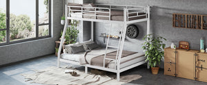 English Elm Twin Over Full Metal Bunk Bed Round Tube Steel Frame Space Saving No Box Spring W1580P454734