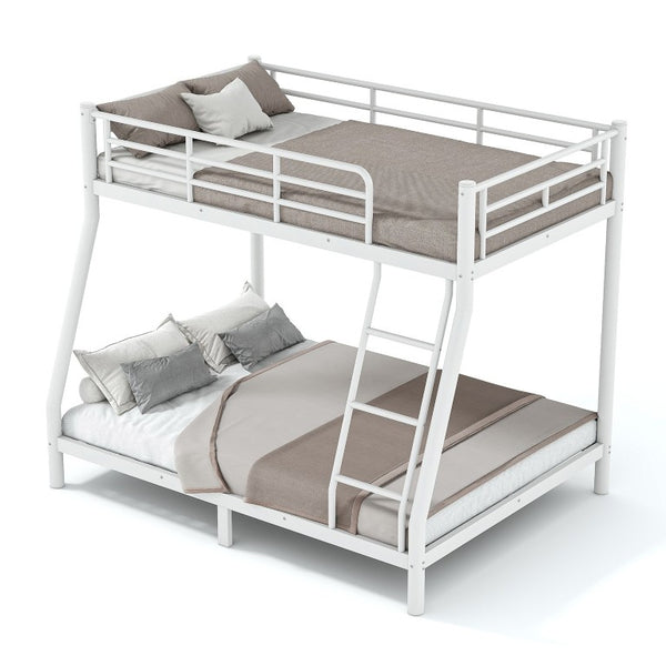 English Elm Twin Over Full Metal Bunk Bed Round Tube Steel Frame Space Saving No Box Spring W1580P454734