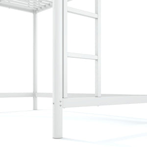 English Elm Twin XL Metal Loft Bed with Guardrails and Dual Ladders for Dorm or Teen Room W1580P455014