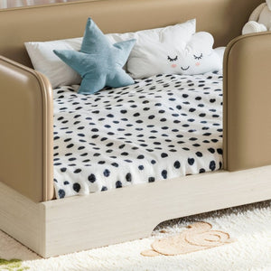 English Elm Twin Montessori Floor Bed Faux Leather Padded Frame with Removable Guardrails Kids Brown W1580P493126