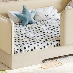 English Elm Twin Montessori Floor Bed Faux Leather Padded Frame with Removable Guardrails Kids Beige W1580P493129