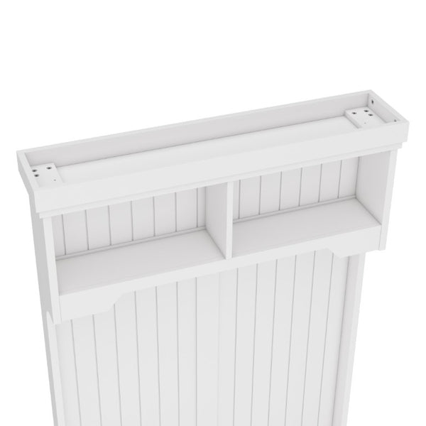 English Elm Hall Tree Entryway Organizer with Bench Hooks Cabinet and Open Display Shelf White W1580P501332