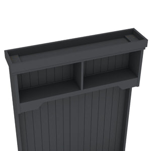 English Elm Hall Tree Entryway Organizer with Bench Hooks Cabinet and Open Display Shelf Black W1580P501334
