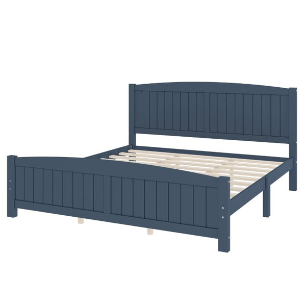 English Elm King Solid Wood Platform Bed Low Profile Pine Frame No Box Spring Needed Bedroom W1580P542617
