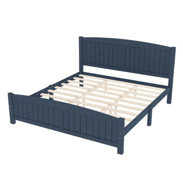 English Elm King Solid Wood Platform Bed Low Profile Pine Frame No Box Spring Needed Bedroom W1580P542617