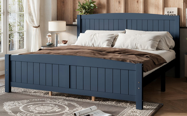 English Elm King Solid Wood Platform Bed Low Profile Pine Frame No Box Spring Needed Bedroom W1580P542617