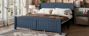 English Elm King Solid Wood Platform Bed Low Profile Pine Frame No Box Spring Needed Bedroom W1580P542617