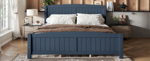 English Elm King Solid Wood Platform Bed Low Profile Pine Frame No Box Spring Needed Bedroom W1580P542617
