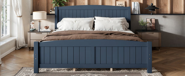 English Elm King Solid Wood Platform Bed Low Profile Pine Frame No Box Spring Needed Bedroom W1580P542617