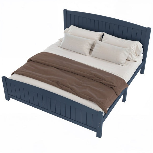 English Elm King Solid Wood Platform Bed Low Profile Pine Frame No Box Spring Needed Bedroom W1580P542617