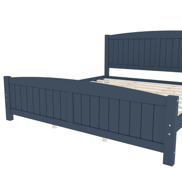 English Elm King Solid Wood Platform Bed Low Profile Pine Frame No Box Spring Needed Bedroom W1580P542617