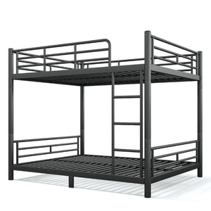 English Elm Queen Over Steel Bunk Bed Converts to Two Separate Frames No Box Spring W1580S00607