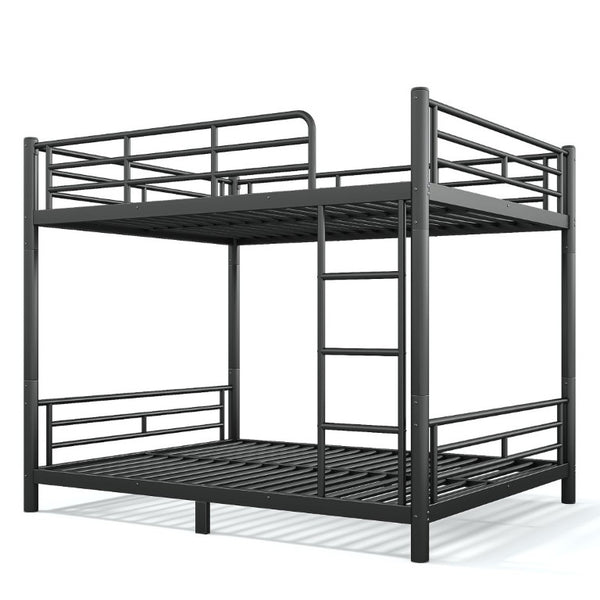 English Elm Queen Over Steel Bunk Bed Converts to Two Separate Frames No Box Spring W1580S00607