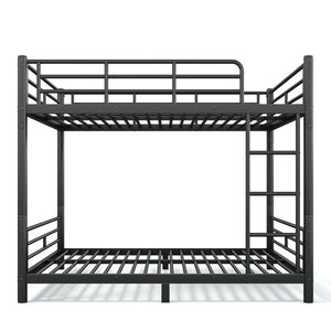 English Elm Queen Over Steel Bunk Bed Converts to Two Separate Frames No Box Spring W1580S00607