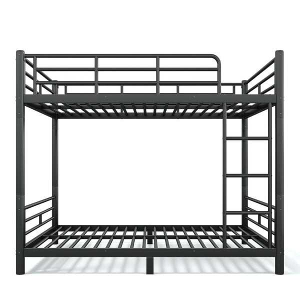 English Elm Queen Over Steel Bunk Bed Converts to Two Separate Frames No Box Spring W1580S00607