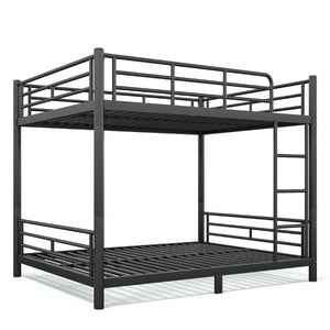 English Elm Queen Over Steel Bunk Bed Converts to Two Separate Frames No Box Spring W1580S00607