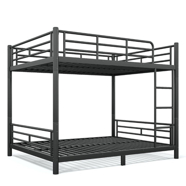 English Elm Queen Over Steel Bunk Bed Converts to Two Separate Frames No Box Spring W1580S00607