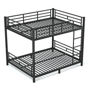 English Elm Queen Over Steel Bunk Bed Converts to Two Separate Frames No Box Spring W1580S00607