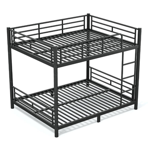 English Elm Queen Over Steel Bunk Bed Converts to Two Separate Frames No Box Spring W1580S00607