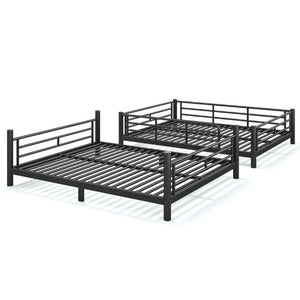 English Elm Queen Over Steel Bunk Bed Converts to Two Separate Frames No Box Spring W1580S00607