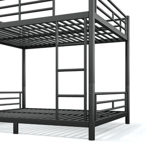 English Elm Queen Over Steel Bunk Bed Converts to Two Separate Frames No Box Spring W1580S00607