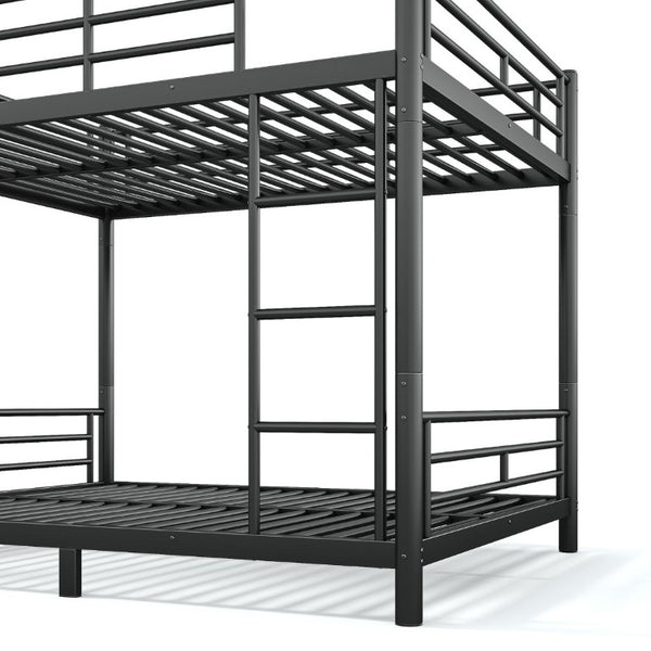 English Elm Queen Over Steel Bunk Bed Converts to Two Separate Frames No Box Spring W1580S00607
