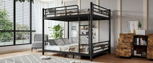 English Elm Queen Over Steel Bunk Bed Converts to Two Separate Frames No Box Spring W1580S00607
