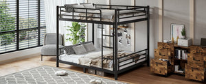 English Elm Queen Over Steel Bunk Bed Converts to Two Separate Frames No Box Spring W1580S00607