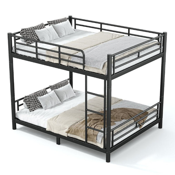 English Elm Queen Over Steel Bunk Bed Converts to Two Separate Frames No Box Spring W1580S00607