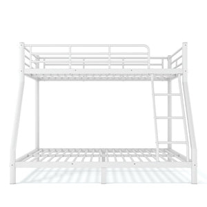 English Elm Twin XL Over Queen Steel Bunk Bed Heavy Duty Round Tube Frame for Teens and Adults White W1580S00612