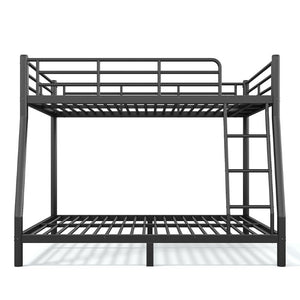 English Elm Twin XL Over Queen Steel Bunk Bed Heavy Duty Round Tube Frame for Teens and Adults Black W1580S00613
