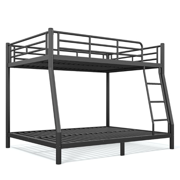 English Elm Twin XL Over Queen Steel Bunk Bed Heavy Duty Round Tube Frame for Teens and Adults Black W1580S00613