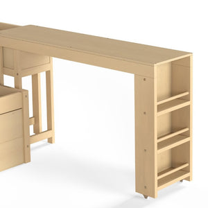 English Elm Twin Daybed with Trundle Desk and Shelves Pine Wood Frame Kids Study Sleep Station W1580S00666