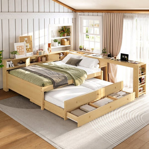 English Elm Bw00438aam-1 Full Daybed with Twin Trundle Desk Hutch and Storage for Kids Rooms W1580S00667