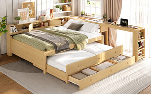 English Elm Bw00438aam-1 Full Daybed with Twin Trundle Desk Hutch and Storage for Kids Rooms W1580S00667