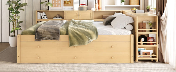 English Elm Bw00438aam-1 Full Daybed with Twin Trundle Desk Hutch and Storage for Kids Rooms W1580S00667