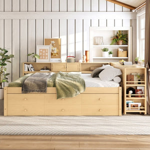 English Elm Bw00438aam-1 Full Daybed with Twin Trundle Desk Hutch and Storage for Kids Rooms W1580S00667